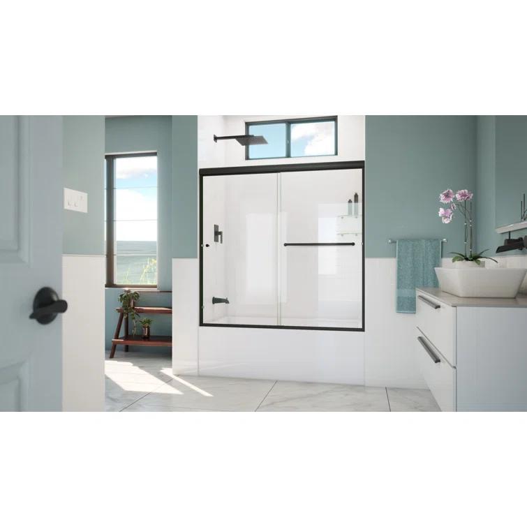 Arizona Shower Door Leter 56" W x 57" H Bypass Semi-Frameless Tub Door LTER6057MBCLL