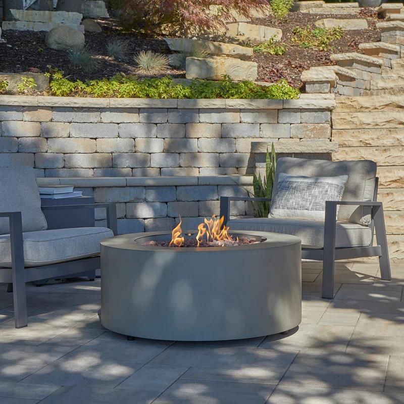 Aegean 36" Round Steel Propane or Natural Gas Fire Pit Table by Real Flame