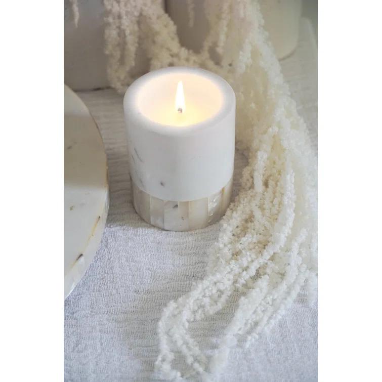 Anaya Mother Of Pearl Marble Lemongrass Scented Votive Candle