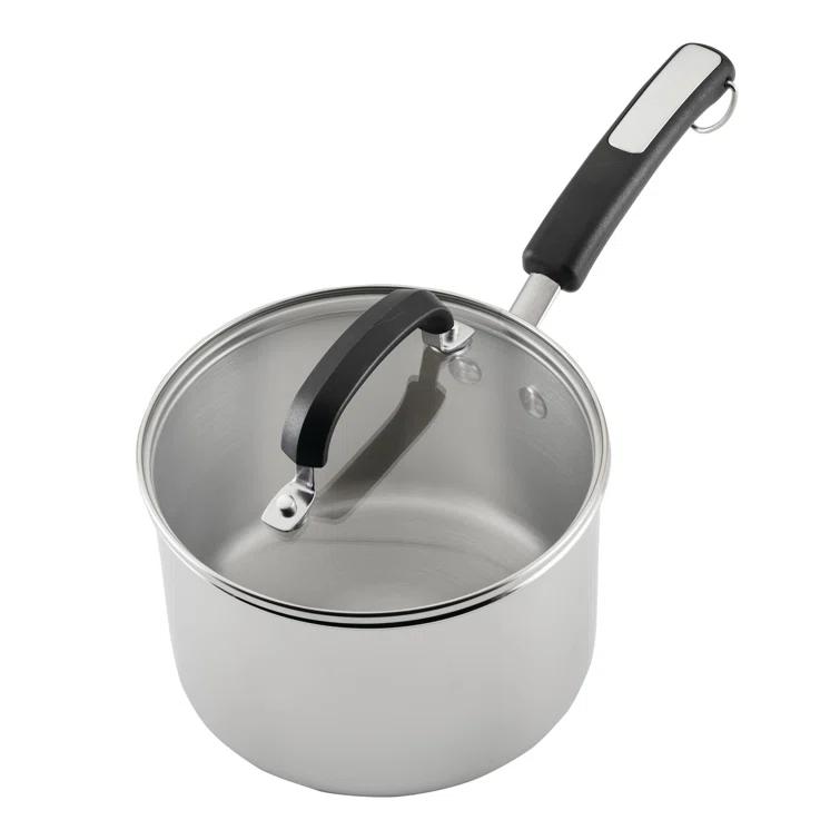 Farberware Farberware Brilliance Stainless Steel Saucepan With Lid, Dishwasher Safe And Induction Suitable, 3 Quart, Silver