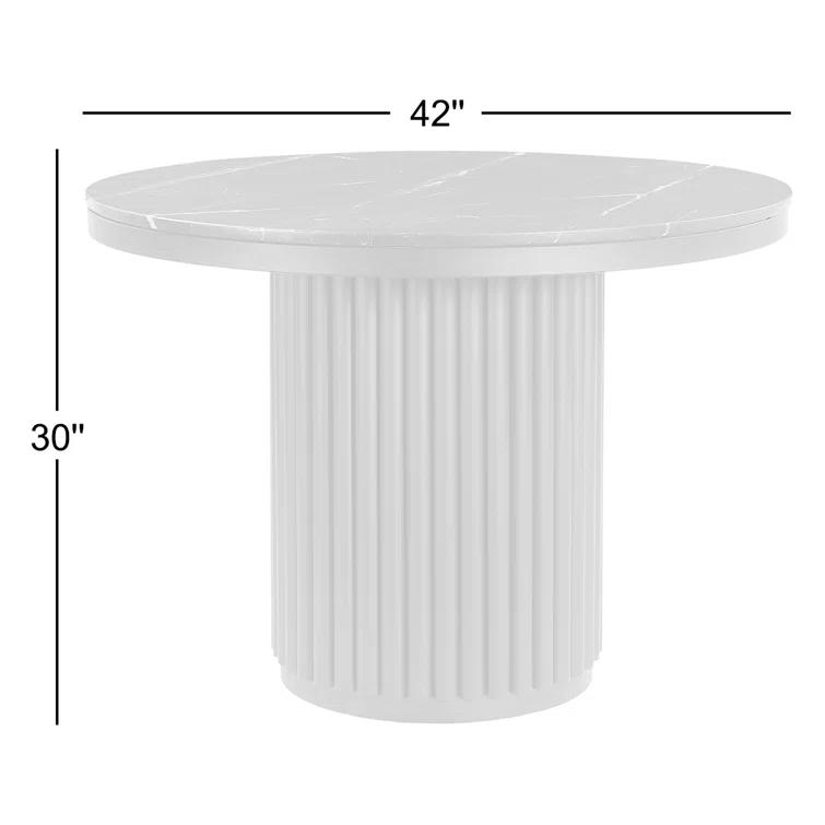 Tiago Round Dining Table - Black Marble