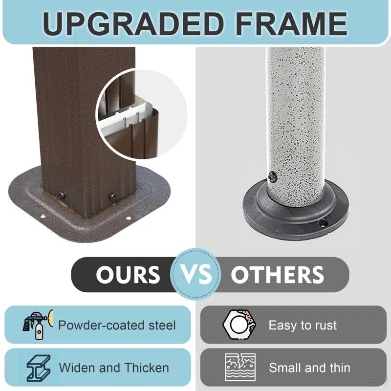 HLILish 8X5ft  Arc Roof, Grill Canopy For Outdoor Grill W/Double Galvanized Steel Roof And 2 Side Shelves, BBQ Gazebo Grill Tent For Patio Garden Backyard