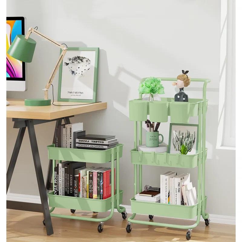 Granij 3-Tier Rolling Mobile Utility Cart Multifunctional Organizer Storage Trolley Service Cart