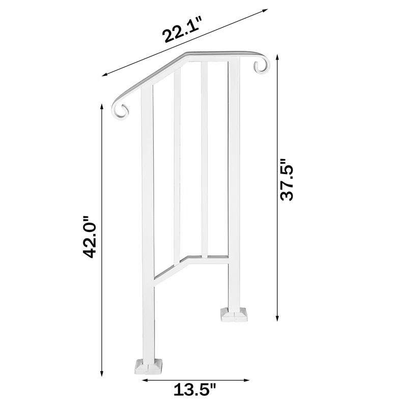 VEVOR Hand Rails for Outdoor Steps, Wrought Iron Railing, Porch And Stair Railing Kit