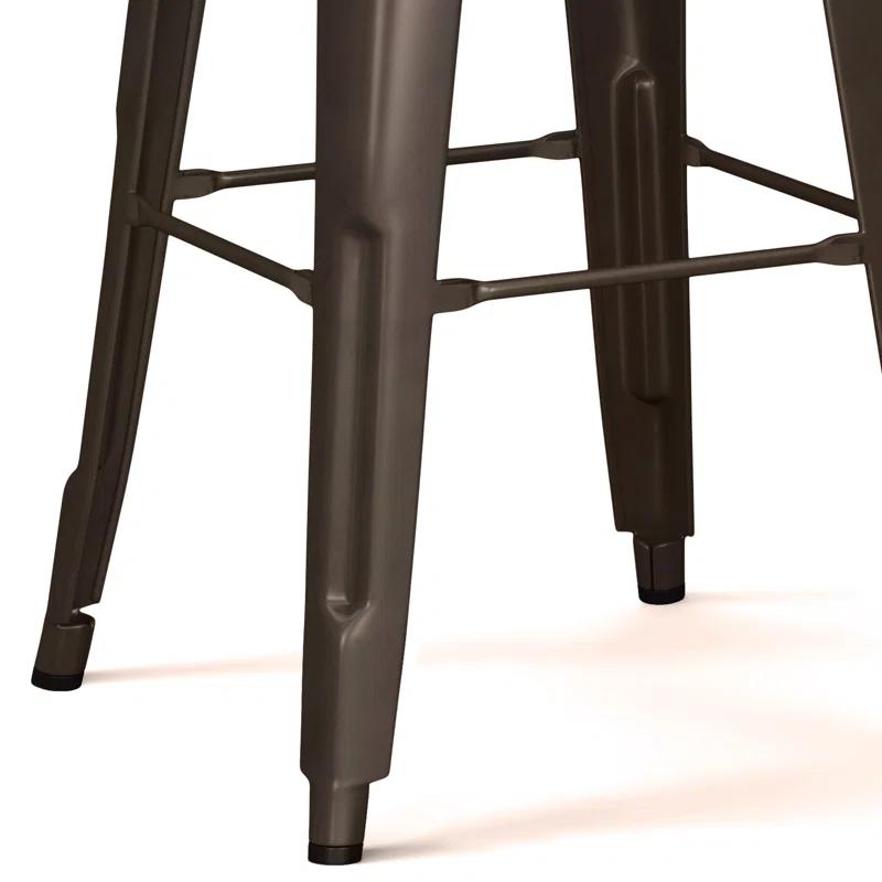 Simpli Home Rayne 30" Industrial Metal Bar Stool in Gun Metal Gray (Set of 2)
