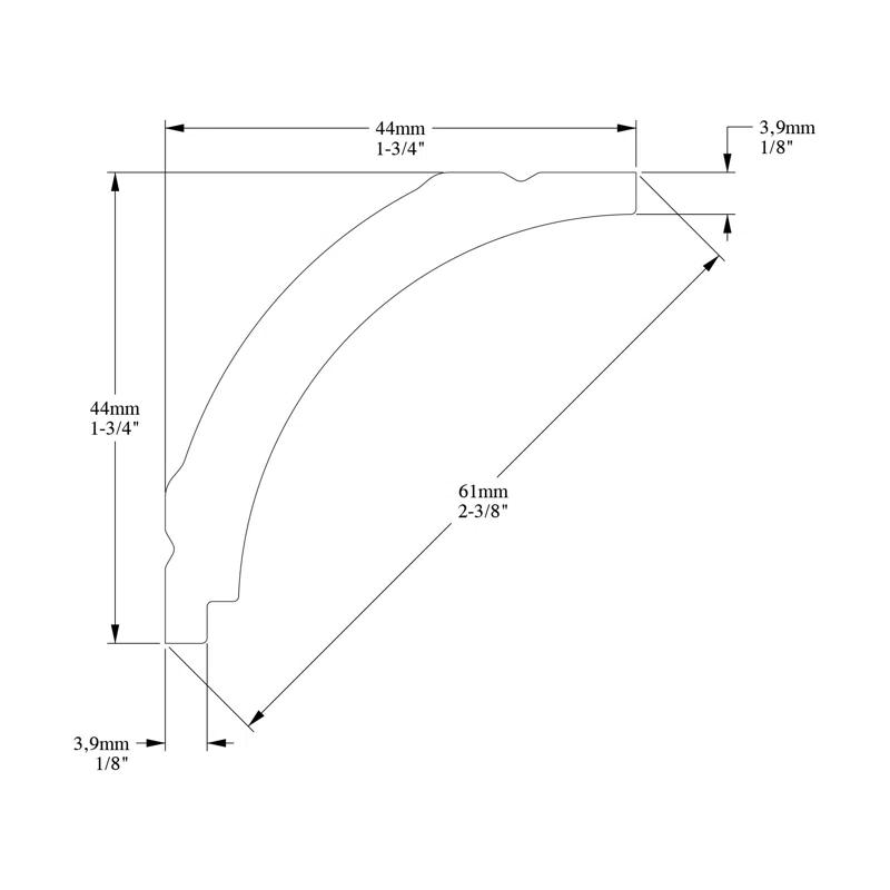 1-3/4 in x 1-3/4 in x 78-3/4 in Primed White Plain Polystyrene Crown Moulding (Set of 6)