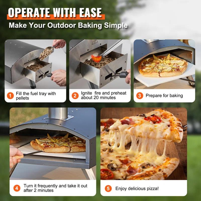 VEVOR VEVOR Stainless Steel Wood Burning Pizza Oven