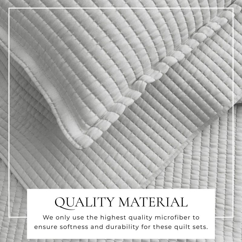FreshFolds Modern & Contemporary Stripe Stitched Quilt Set with Shams
