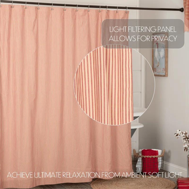 VHC Brands Sawyer Mill Cotton Striped Shower Curtain