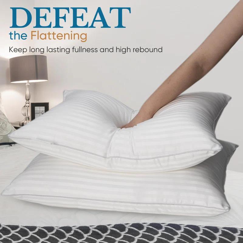 Hotel Collection Bed Pillows For Sleeping, Bed Pillows Queen Size Set Of 2,Gusseted Pillow For Back, Stomach Or Side Sleepers
