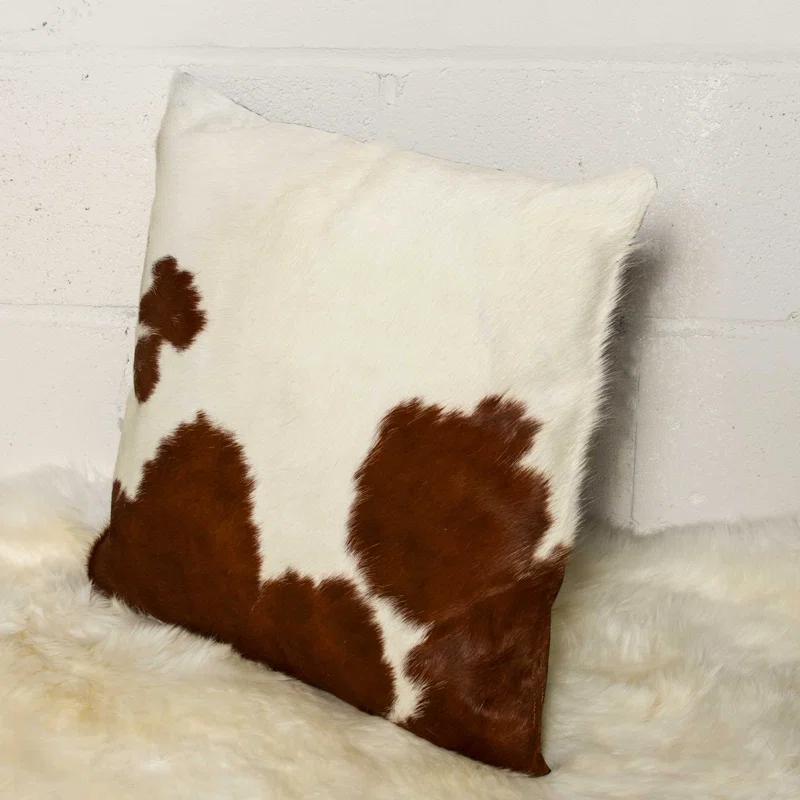 HomeRoots Animal Print Cowhide Throw Pillow (Set of 2)