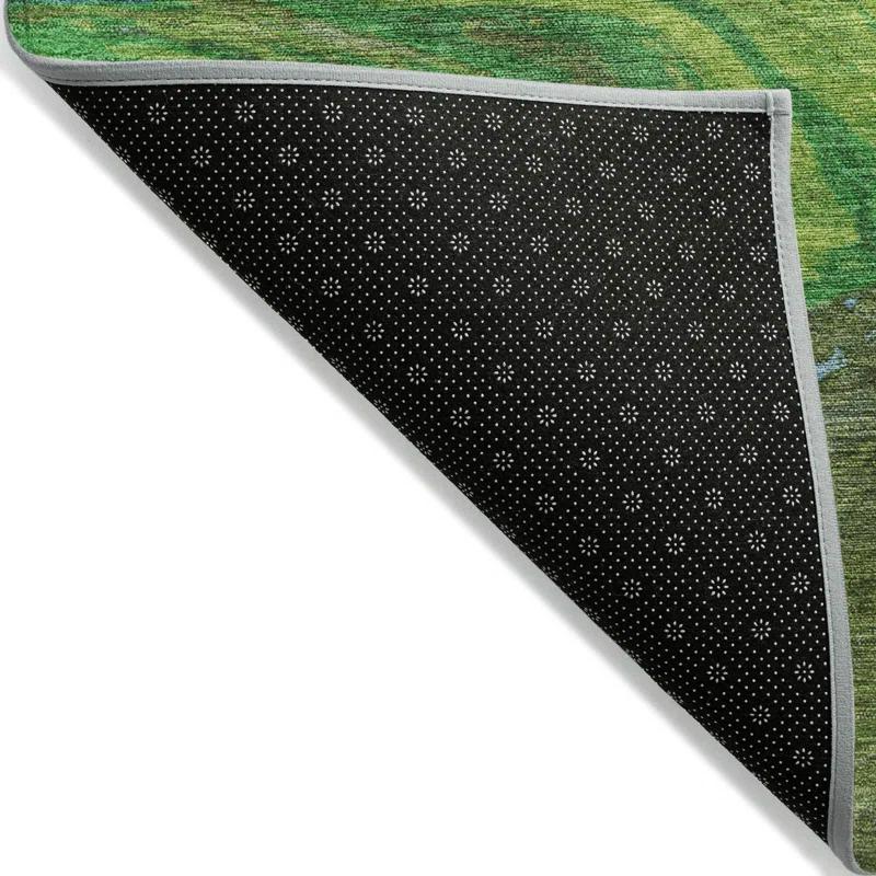 Machine Washable Indoor/Outdoor Chayden ACN1061 Green Rug