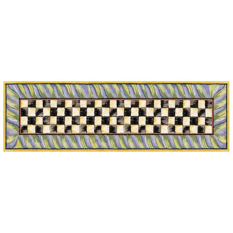 MacKenzie-Childs Courtly Check® Purple/Green Washable Rug