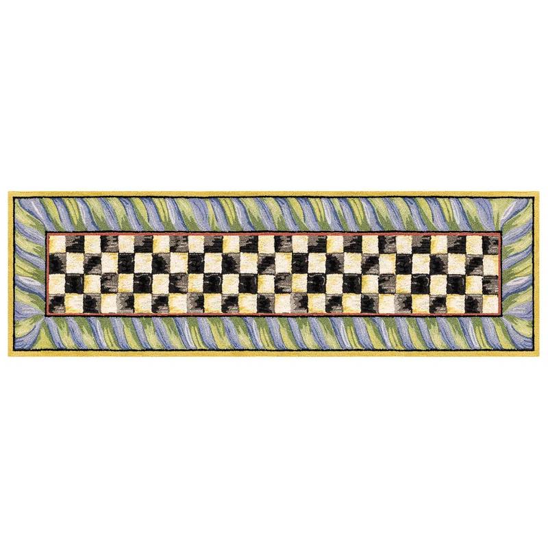 MacKenzie-Childs Courtly Check® Purple/Green Washable Rug