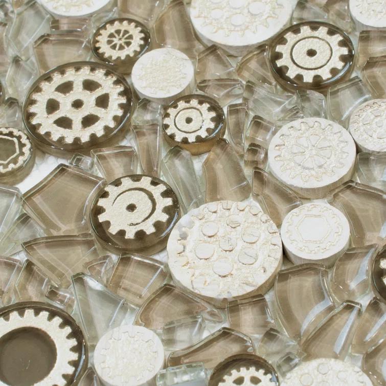 12" x 12" Glass Metal Look Mosaic Wall Tile