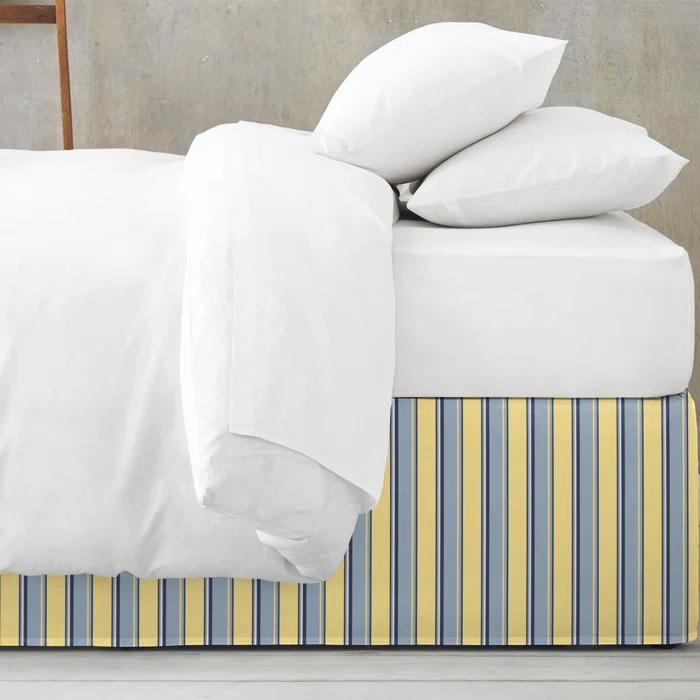 6ix Tailors Fine Linens Gino Stripe Cotton Tailored Bed Skirt