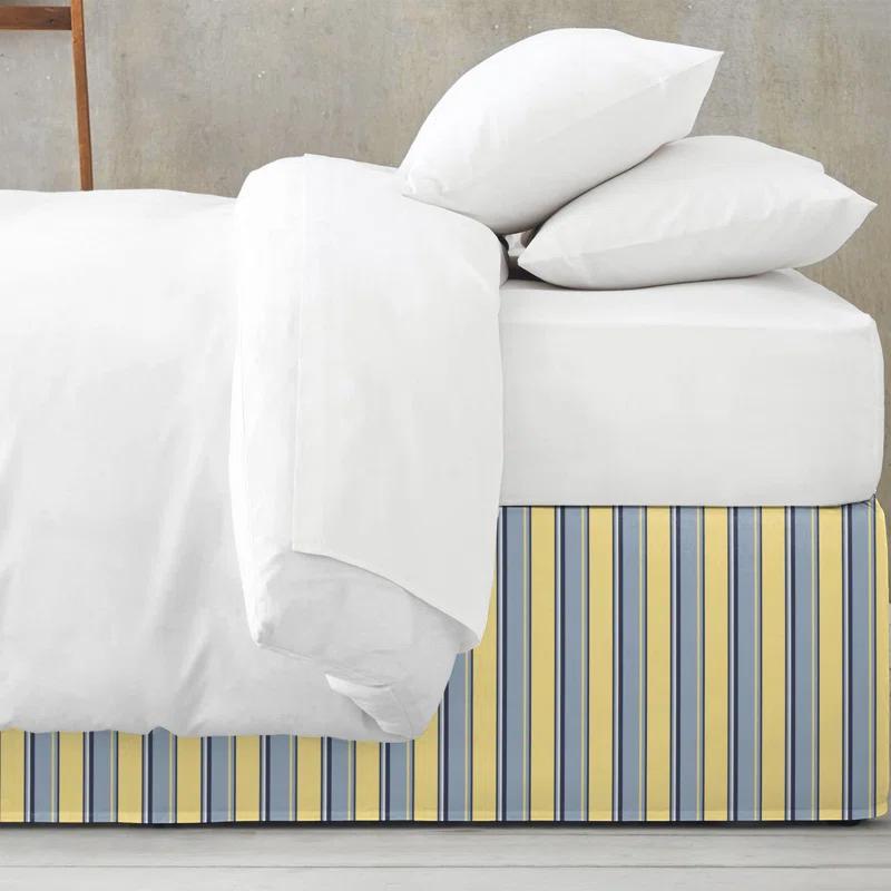 Gino Stripe Cotton Tailored Bed Skirt