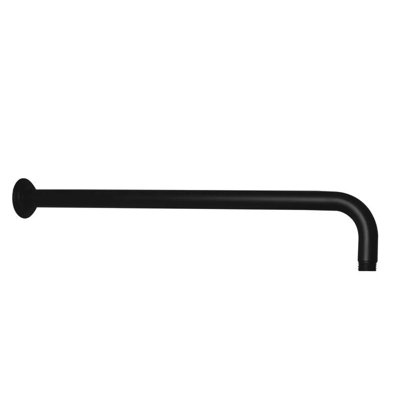 Westbrass COSHR1203-62 12" Round Thin Rainfall Shower Head with 1/2" IPS x 19" IPS Wall Mount 90-Degree Arm and Flange