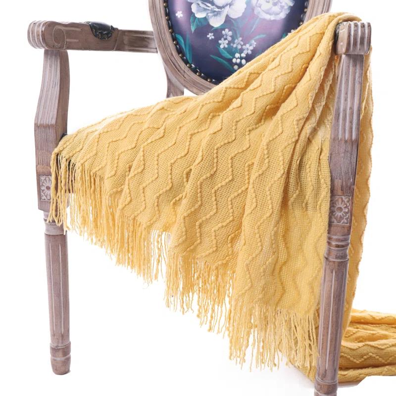 Battilo Home Throw Blanket for Couch, Textured Soft Throw Blankets, Decorative Knitted Blanket for Home Living Room Decor, 50"x60"