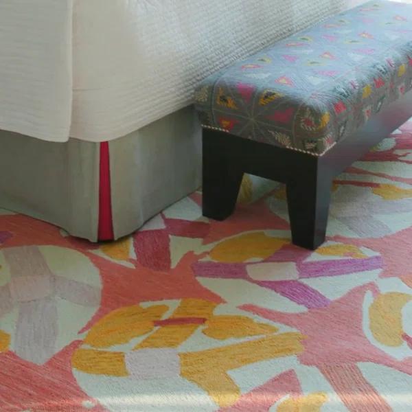 Dash and Albert Rugs Lily Pad Pink Hand Micro Hooked Wool Rug