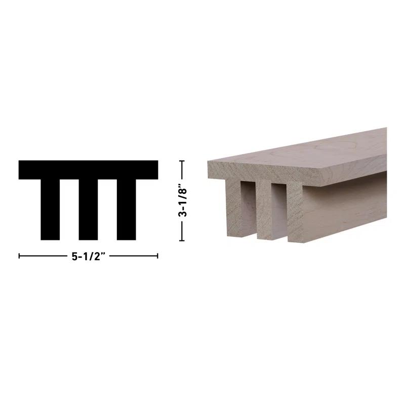 Natural Industrial Slat Beam 5-1/2"X3-1/8"X92"