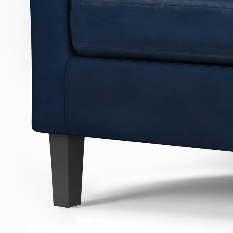 Simpli Home Austin 30"W Upholstered Vegan Faux Leather Contemporary Tub Accent Chair with High Arms and Deep Seat