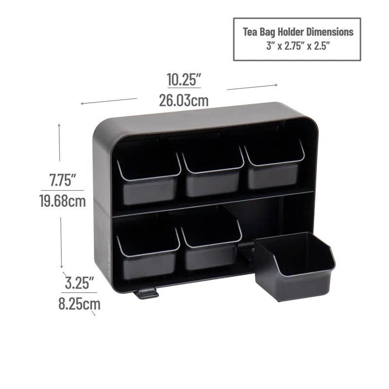 Mind Reader Mind Reader Tea Bag Organizer, Tea Station Organizer, Countertop Storage, Kitchen, Plastic, 10.25"L x 3.25"W x 7.75"H