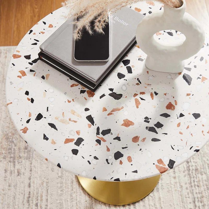 Modway Lippa 20" Round Terrazzo Side Table