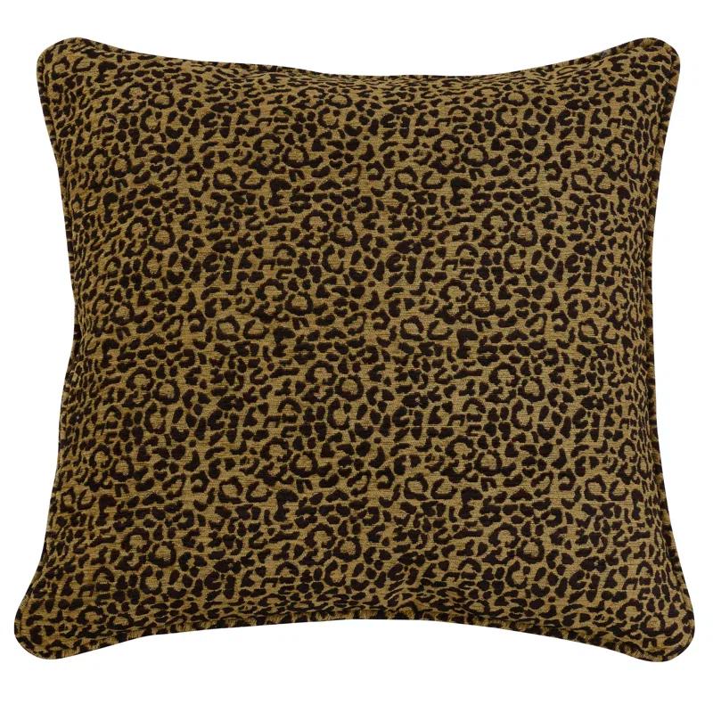 Paseo Road by HiEnd Accents San Angelo Leopard Chenille Western Rustic 27x27 inch Euro Sham