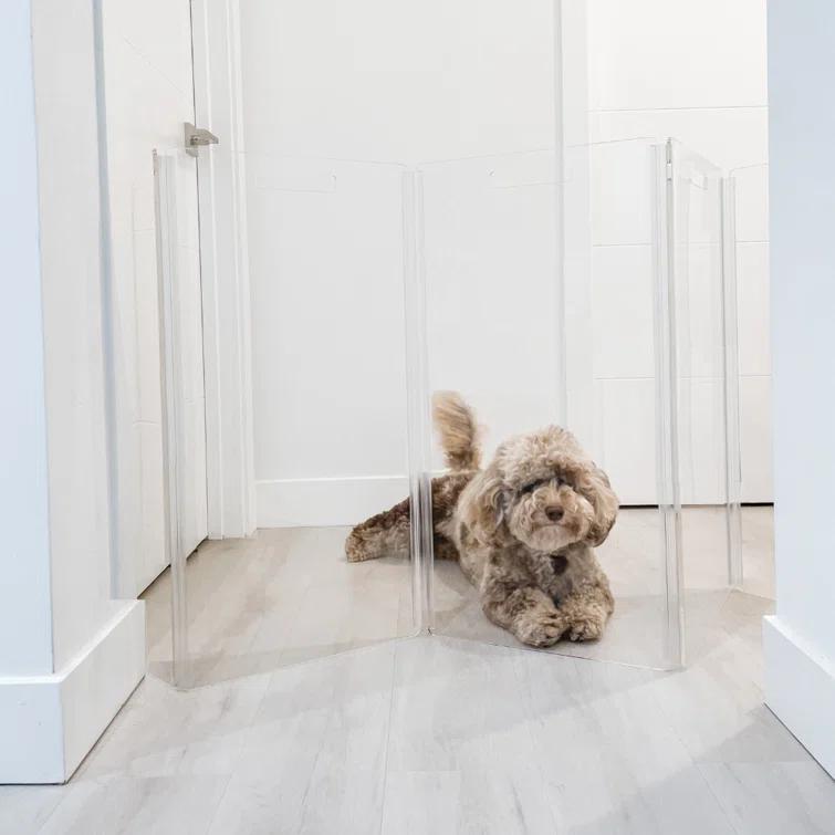 Clear Freestanding Zig Zag Pet Gate