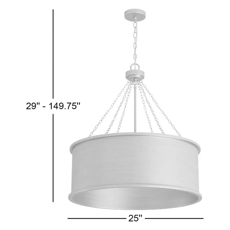 Soho 6 - Light Shaded Drum Chandelier