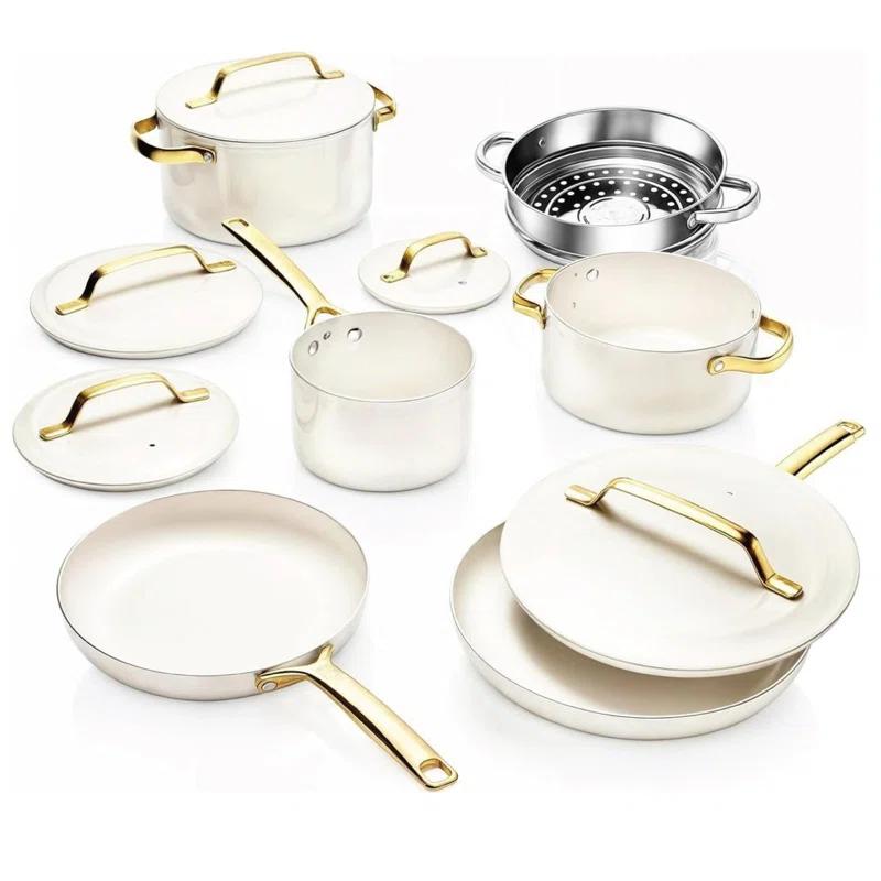 Gotham Steel Gotham Steel Modern Collection 11 Pc Cream Nonstick Cookware Set