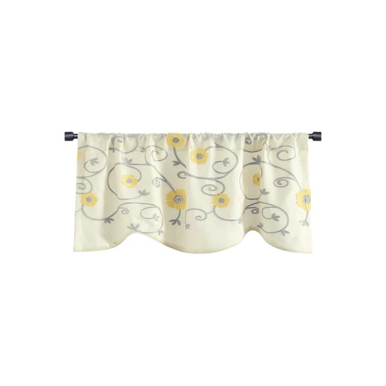 Lush Decor Floral Scalloped 42'' W Window Valance
