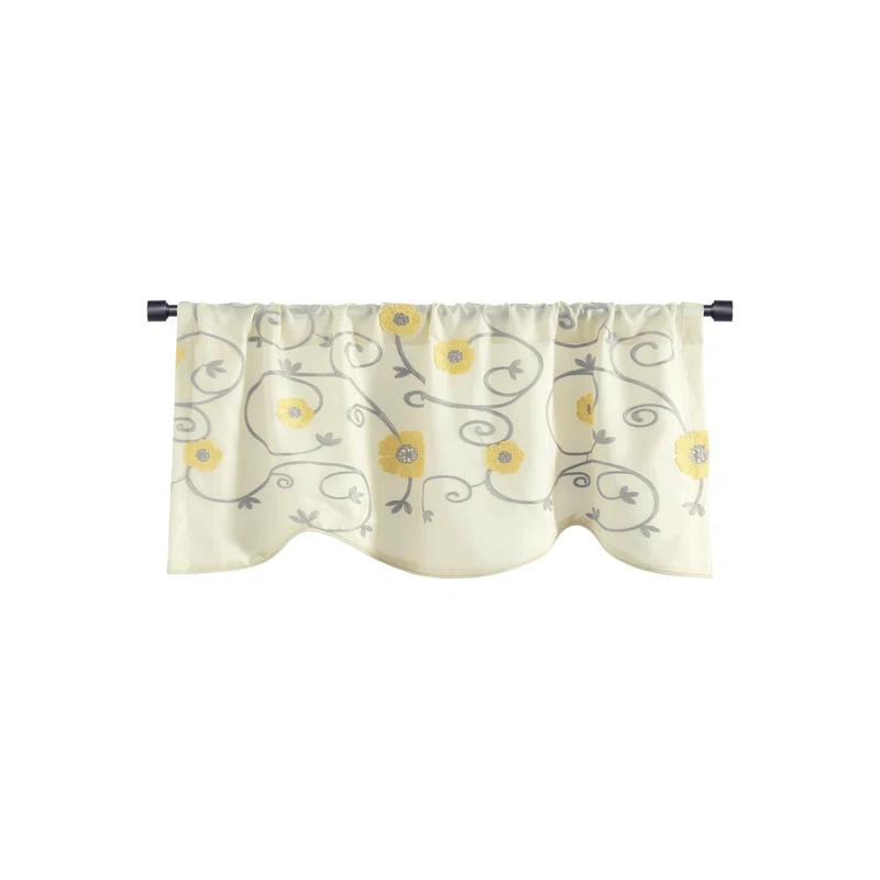 Lush Decor Floral Scalloped 42'' W Window Valance