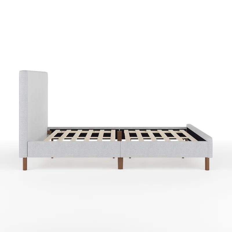 Martha Stewart Martha Stewart Britta Upholstered Platform Bed With Piped Detail Headboard