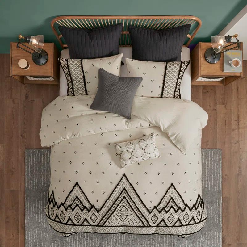 INK+IVY Marta 3 Piece Cotton and Flax Linen Blend Comforter Set