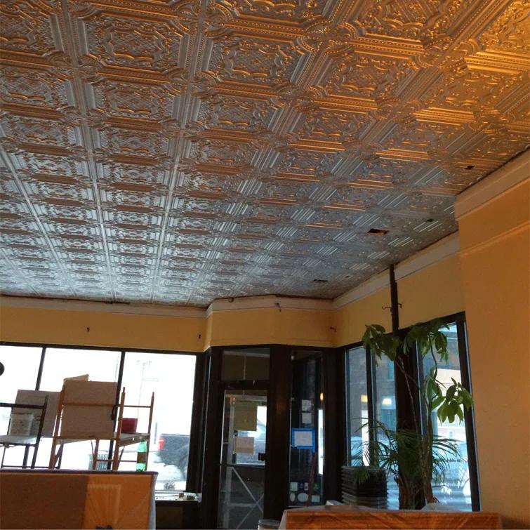 FromPlainToBeautifulInHours Elizabethan Shield 2 Ft. X 2 Ft. Drop-In Or Glue-Up PVC Ceiling Tile (Set of 25)