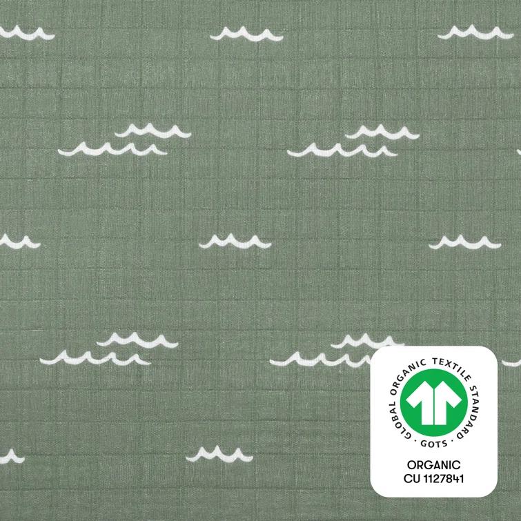 Ocean Waves Quilted Muslin Changing Pad Cover