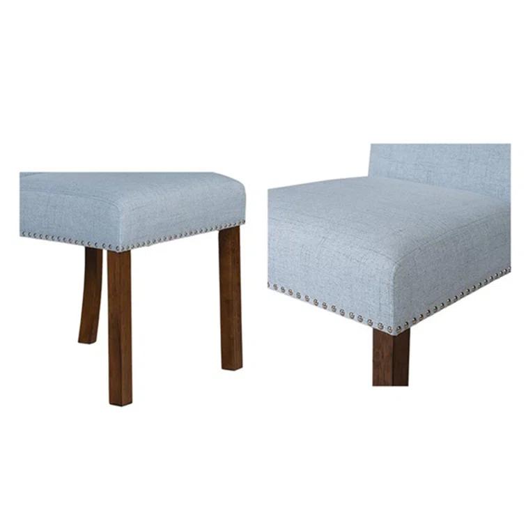 510 Design Aubrey Upholstered Dining Chairs with Silver Nailhead Trim - Set of 2 - Natural (Set of 2)