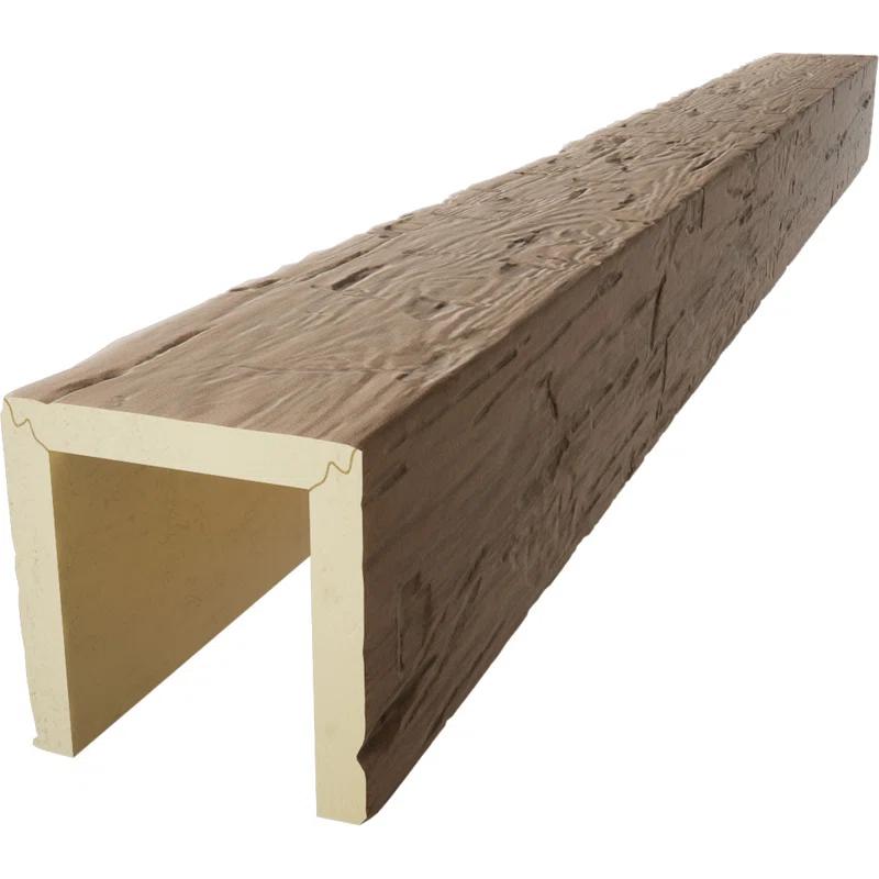 Ekena Millwork Hand Hewn Timberthane Faux Wood 3-Sided Ceiling Beam (U-beam)