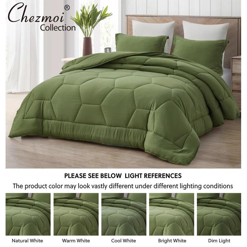 Chezmoi Collection Washed Microfiber Bedding Standard Comforter Set