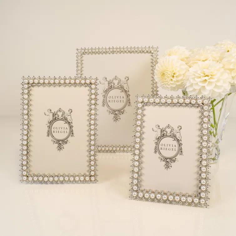 Elegant Silver Crystal 8x10 Tabletop Photo Frame