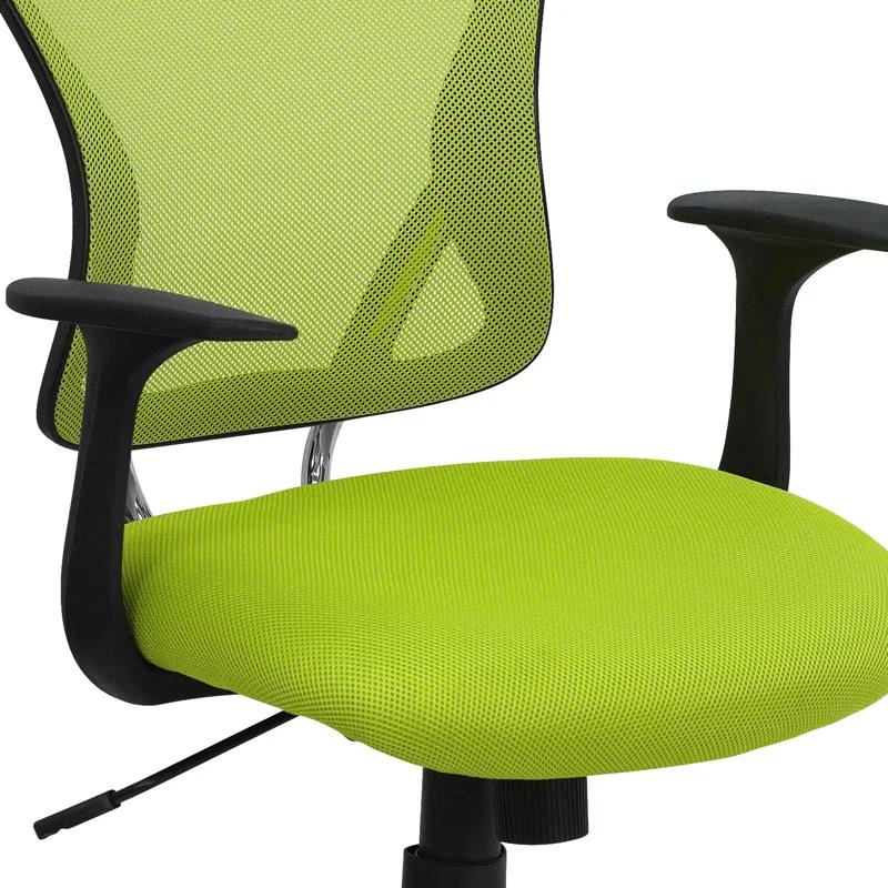 Flash Furniture Mid-Back Mesh Swivel Task Office Chair with Chrome Base and Arms