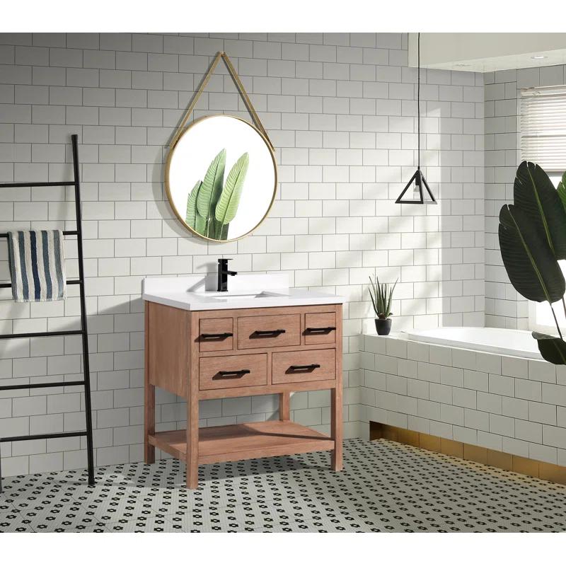 Ari Kitchen & Bath Betty 36'' Single Bathroom Vanity with Quartz Top