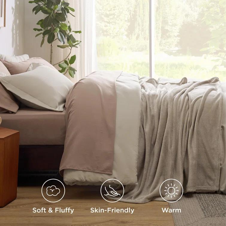 Bedsure Bedsure Prewashed Bedding Set with Soft Fleece Microfiber Bed Blanket
