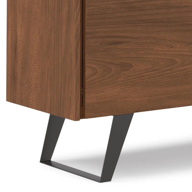 Simpli Home Lowry 60"W Solid Wood Modern Industrial 2-Door Sideboard Buffet with 3 Center Drawers