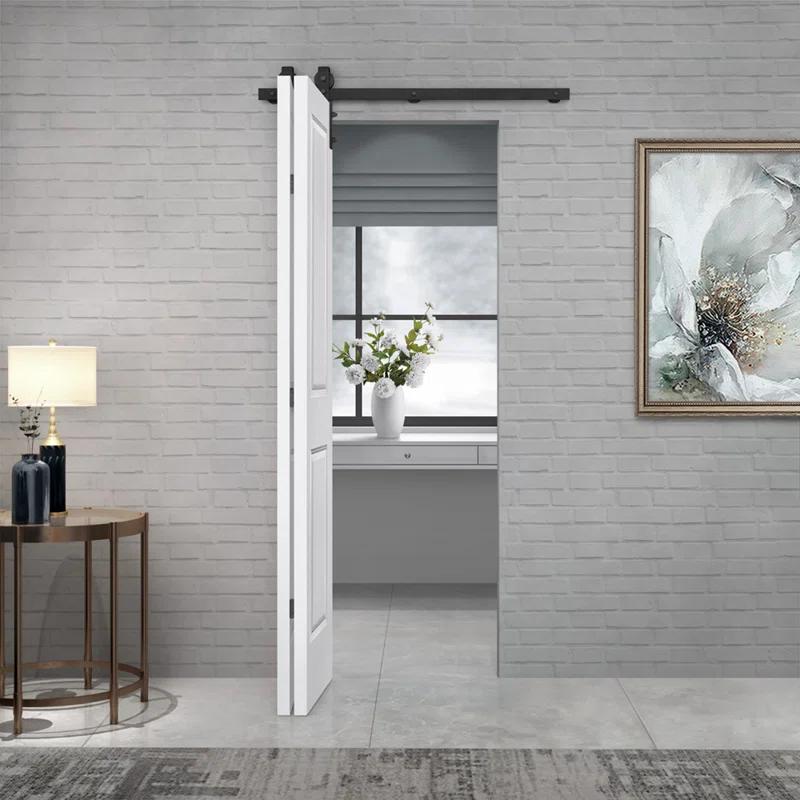 Calhome Paneled MDF Composite Bifold Barn Door with Installation Hardware Kit