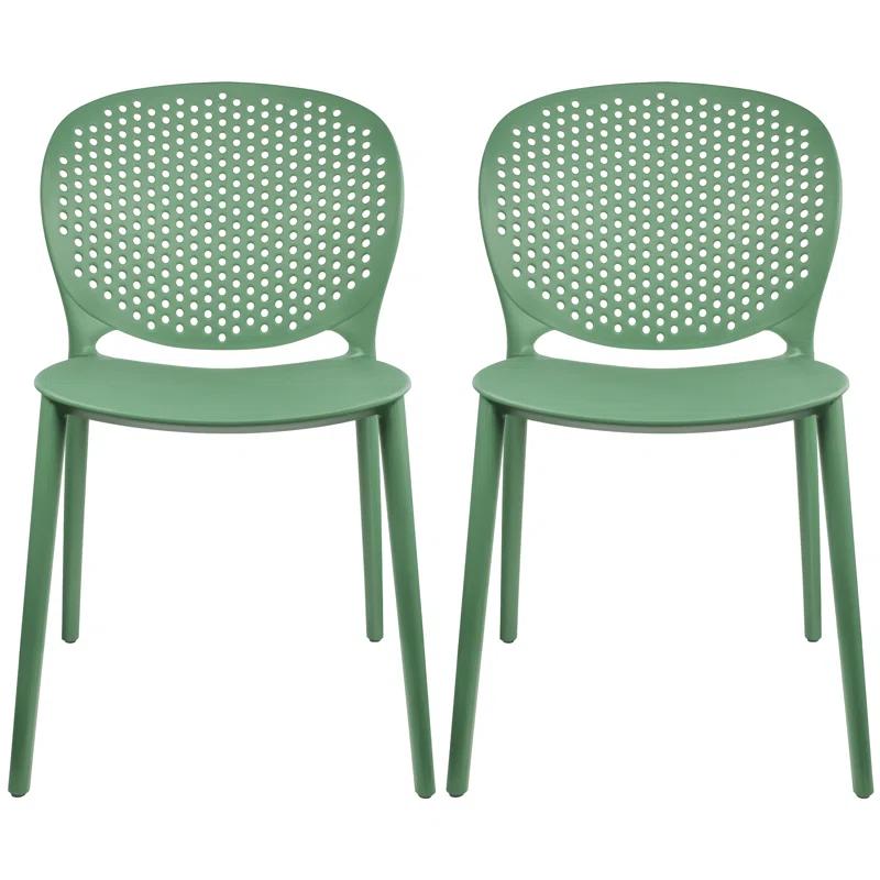 2xHome Outdoor Stacking Dining Side Chair (Set of 2)