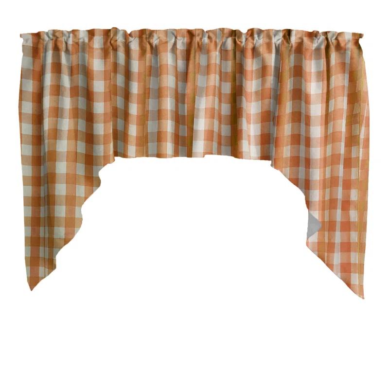lovemyfabric Gingham Checkered Print Swag Window Valance
