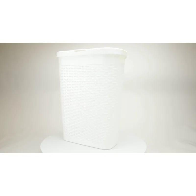 Mind Reader Mind Reader 40L Slim Laundry Hamper, Clothes Basket, Lid, Wicker Design, Plastic